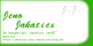 jeno jakatics business card